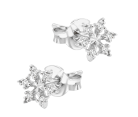 Frosty Sparkle Silver Stud Earring STS-6830